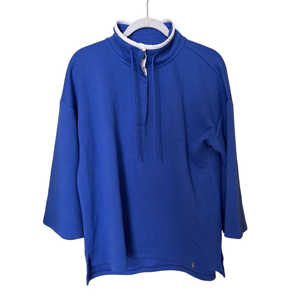 T By Talbots Womens Blue Mock Neck Pullover L